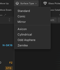 Surface Properties dialog — Standard surface